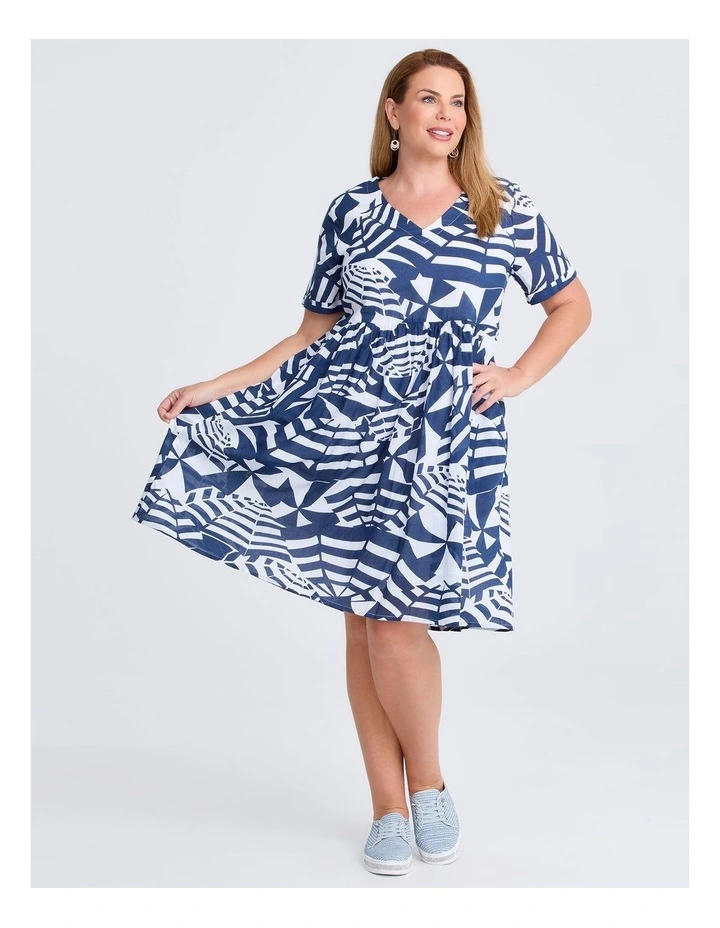 Cotton Holiday Pocket Dress Umbrella Print image 1