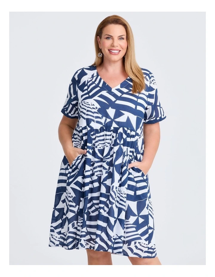 Cotton Holiday Pocket Dress Umbrella Print image 3