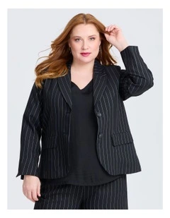 Bronte Pinstripe Jacket in Black Pinstripe