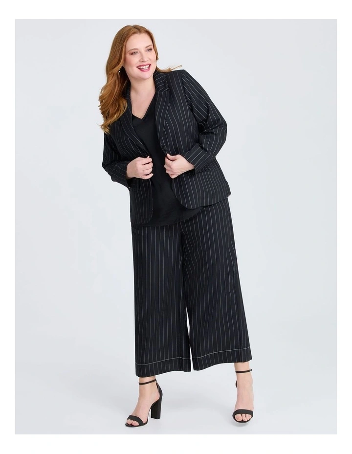Bronte Pinstripe Jacket in Black Pinstripe image 3