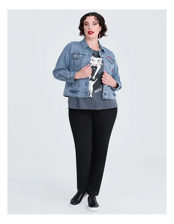 Betty Boop Denim Jacket Light in Blue Denim image 3