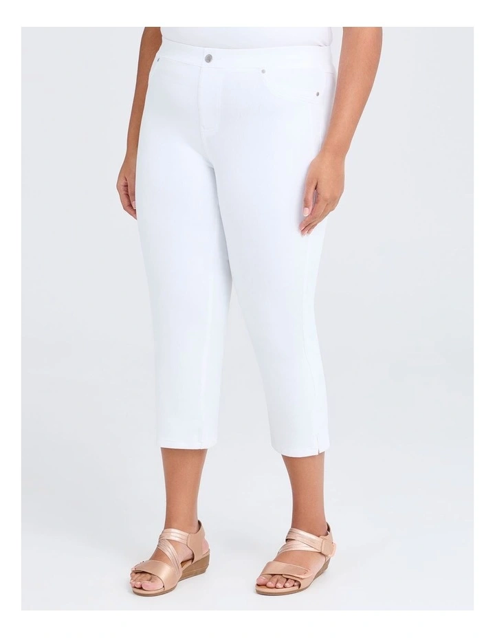 The New Bestfriend Crop Jegging in White image 1