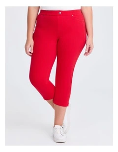 The New Bestfriend Crop Jegging in Samba Red