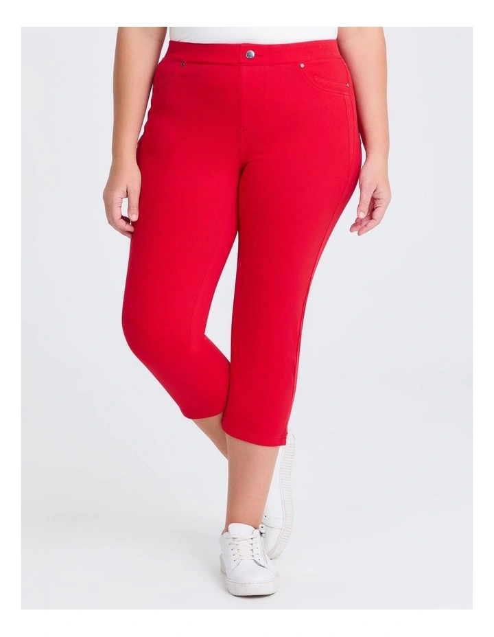 The New Bestfriend Crop Jegging in Samba Red image 1