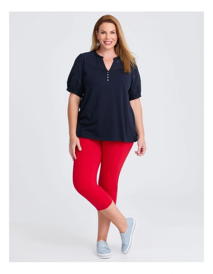 The New Bestfriend Crop Jegging in Samba Red image 3