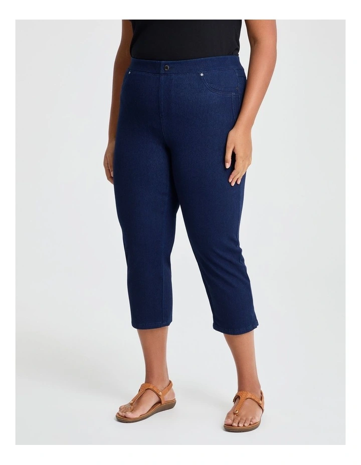 The New Bestfriend Crop Jegging in Indigo image 1