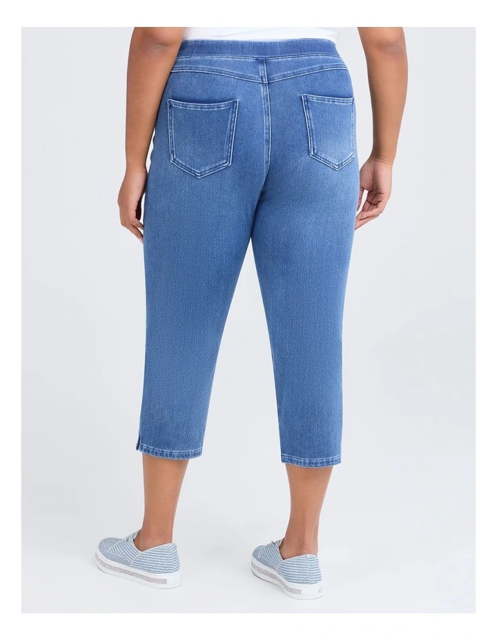The New Bestfriend Crop Jegging in Mid Blue image 2