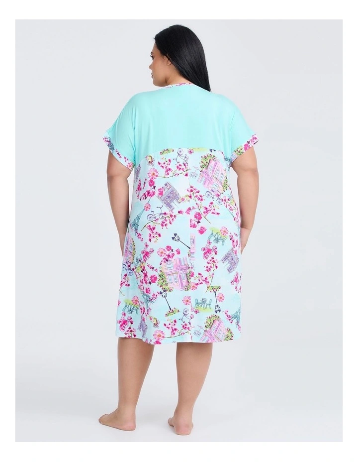Bamboo Paris Bloom Spliced Nightie in Multi image 2