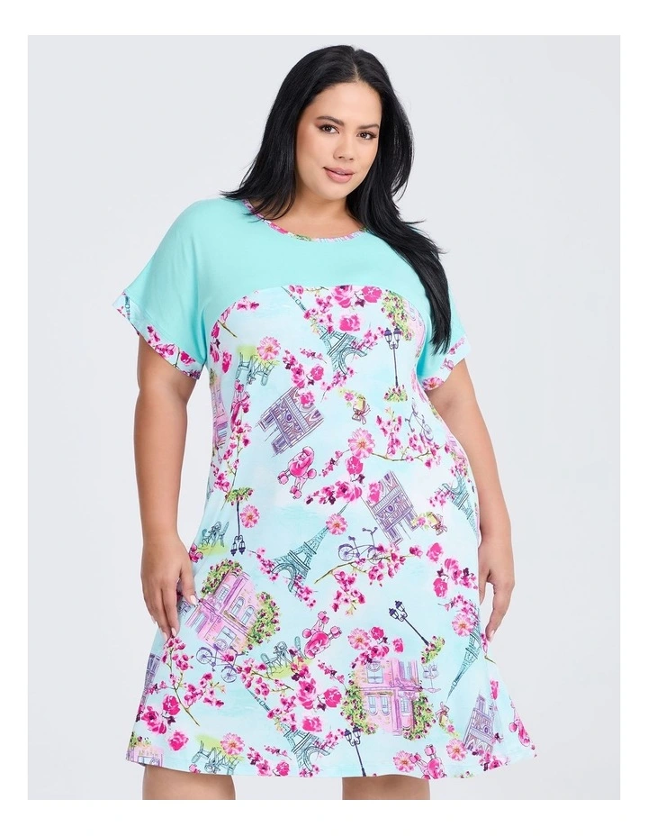 Bamboo Paris Bloom Spliced Nightie in Multi image 3