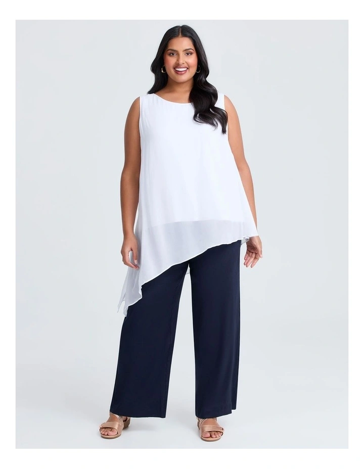Stretch Linen Bea Wide Leg Pant in Dark Indigo image 3