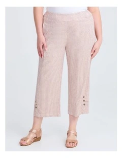 Natural Crop Pant in Mini Check
