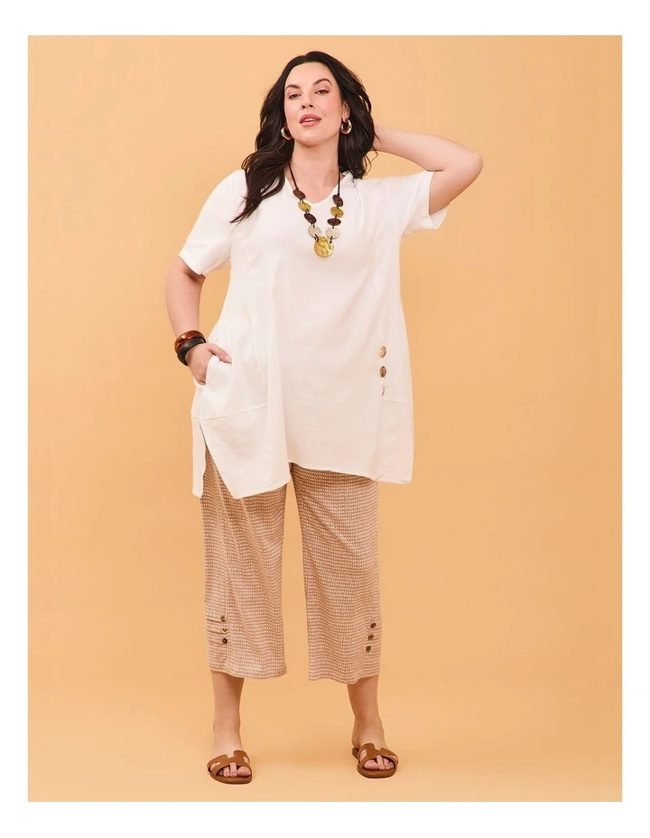 Natural Crop Pant in Mini Check image 4