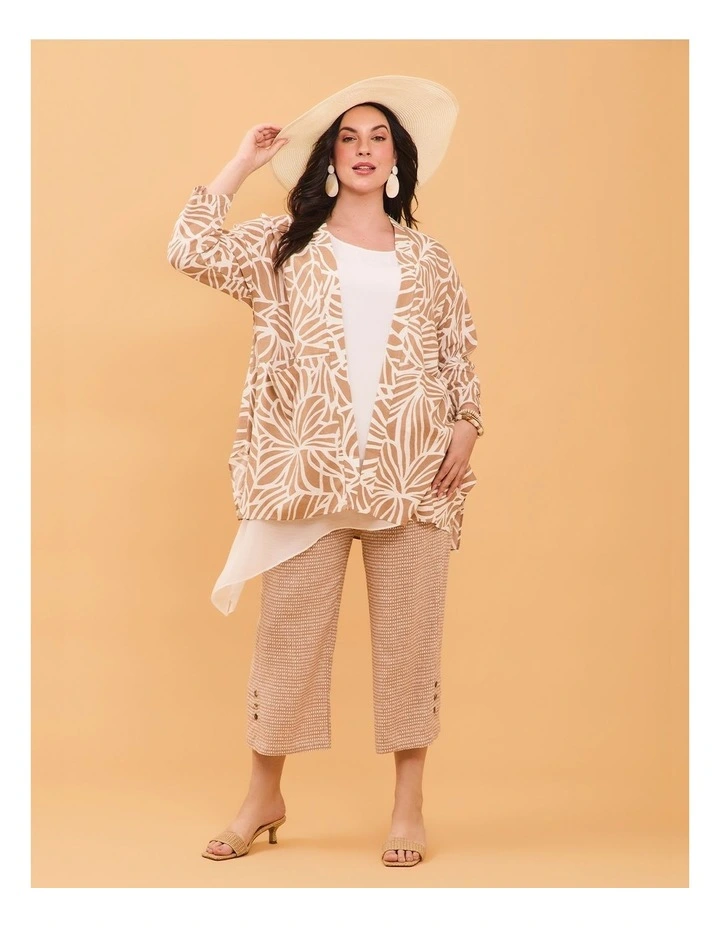 Natural Crop Pant in Mini Check image 5
