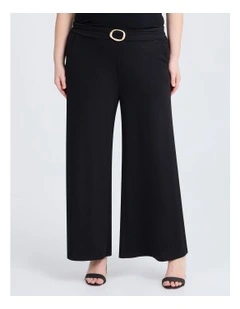 Sabrina Wide Leg Split Pant in Black