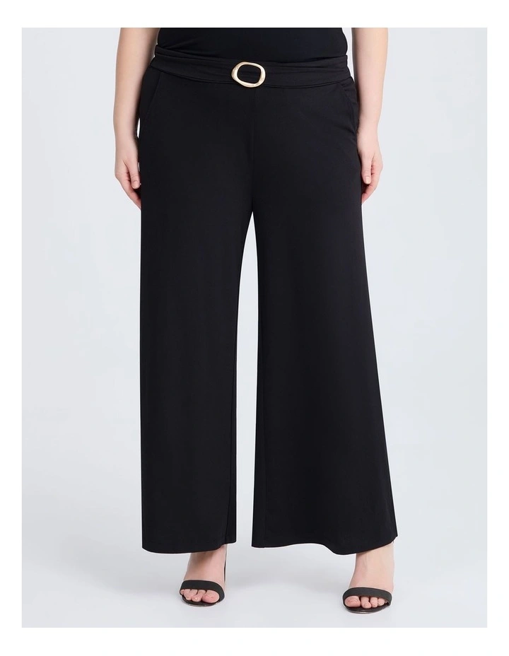 Sabrina Wide Leg Split Pant in Black image 1