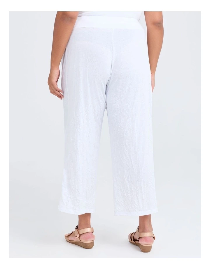 Button Detail Kiss Crush Pant in White image 2