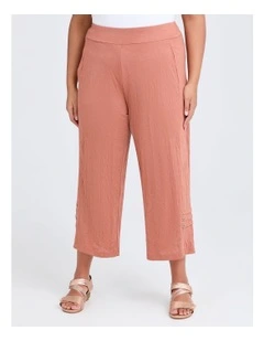 Button Detail Kiss Crush Pant Terracotta