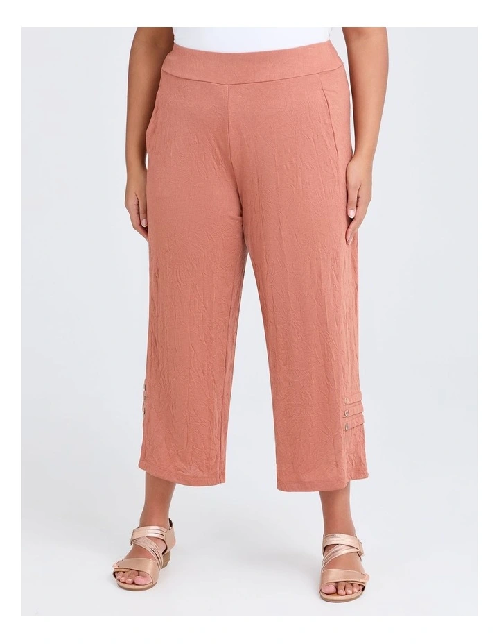 Button Detail Kiss Crush Pant Terracotta image 1
