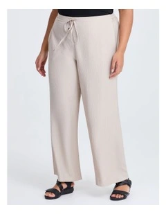 Miley Wide Leg Pant in Almond Beige