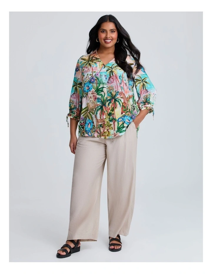 Miley Wide Leg Pant in Almond Beige image 3