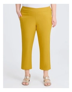 Bliss Stretch Taper Crop Pant in Mustard