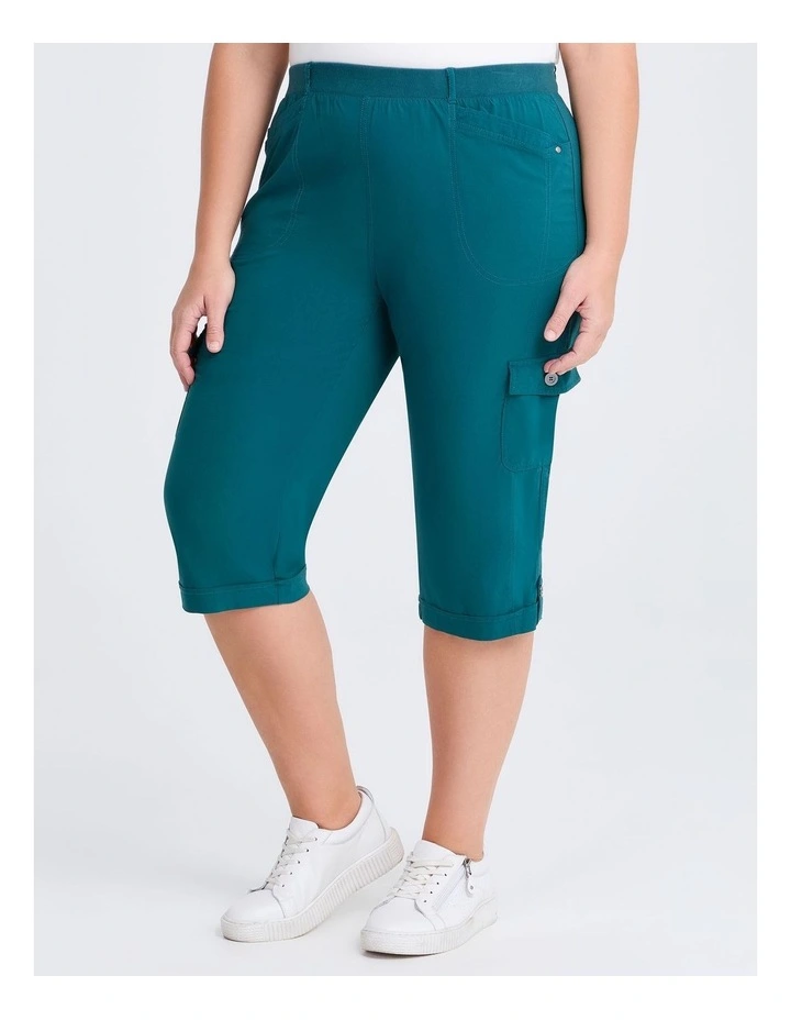 Castaway Rib Cargo Crop Pant in Dark Atlantic image 1