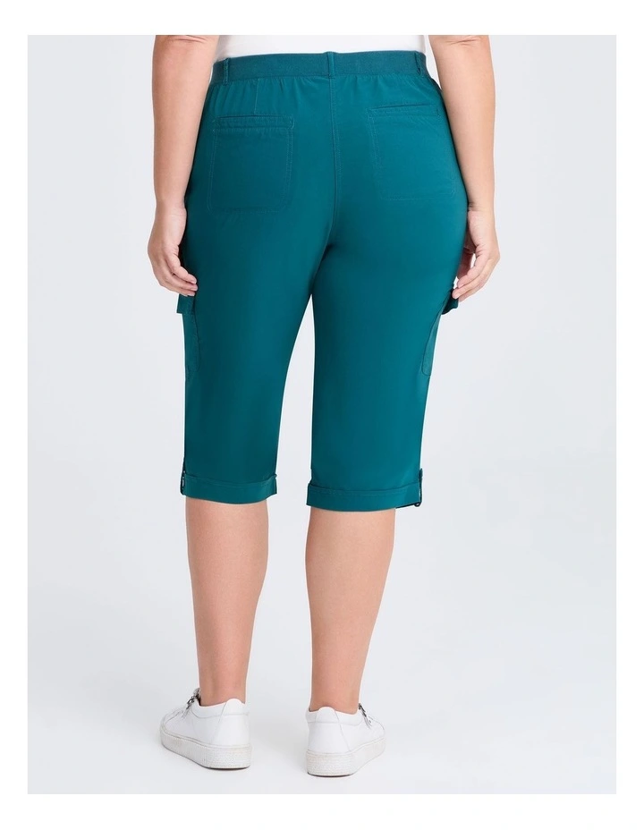 Castaway Rib Cargo Crop Pant in Dark Atlantic image 2