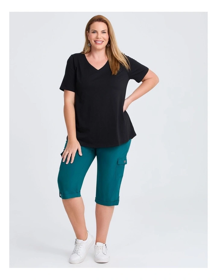 Castaway Rib Cargo Crop Pant in Dark Atlantic image 3