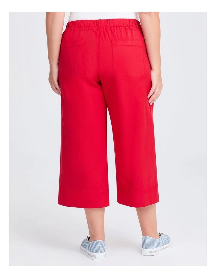 Lyocell Wide Leg Crop Pant Samba in Red image 2