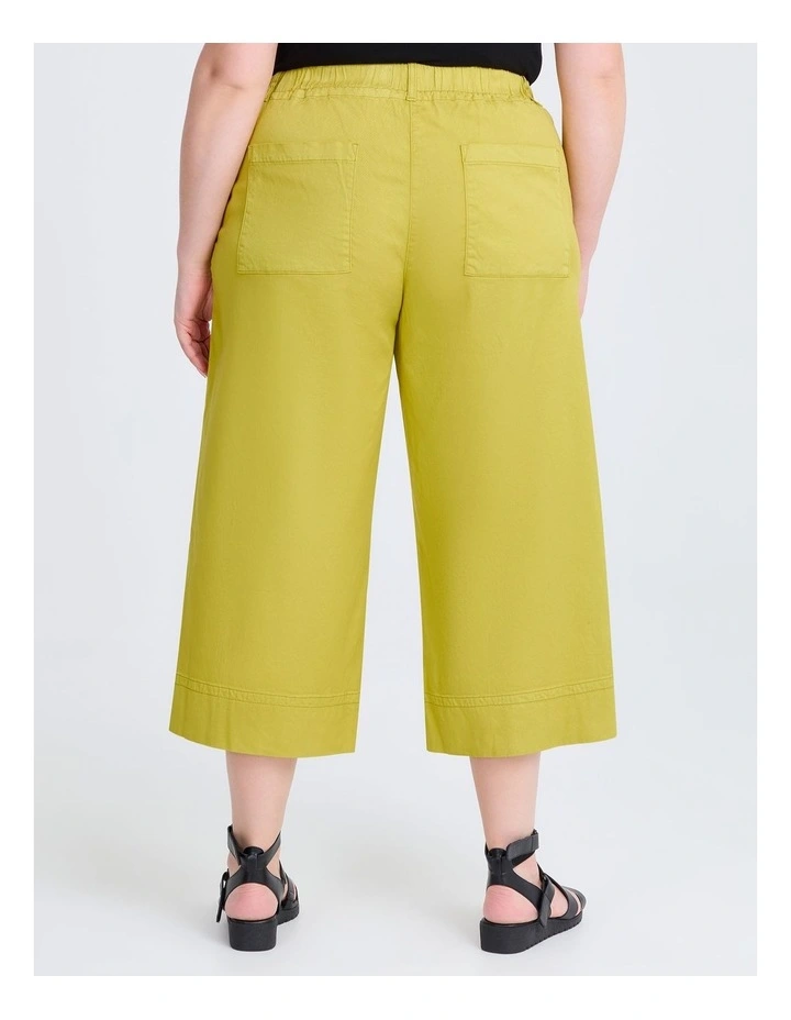 Lyocell Wide Leg Crop Pant in Lemongrass image 2