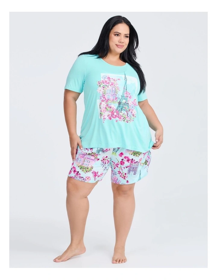 Bamboo Paris Bloom Pyjama Short IN Multi image 3