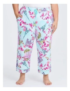 Bamboo Paris Bloom Pyjama 3/4 Pant in Multi