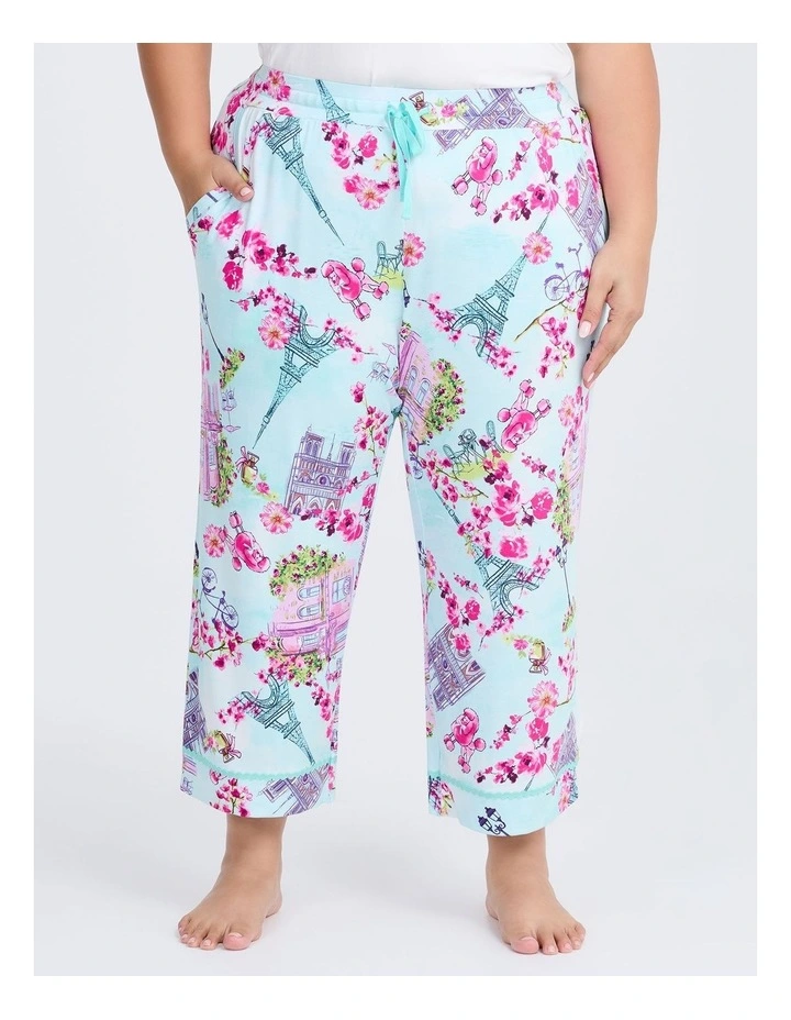 Bamboo Paris Bloom Pyjama 3/4 Pant in Multi image 1