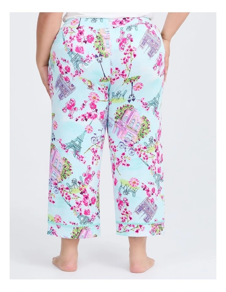 Bamboo Paris Bloom Pyjama 3/4 Pant in Multi image 2