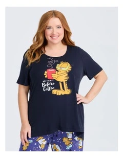 Garfield Pyjama Top in Navy