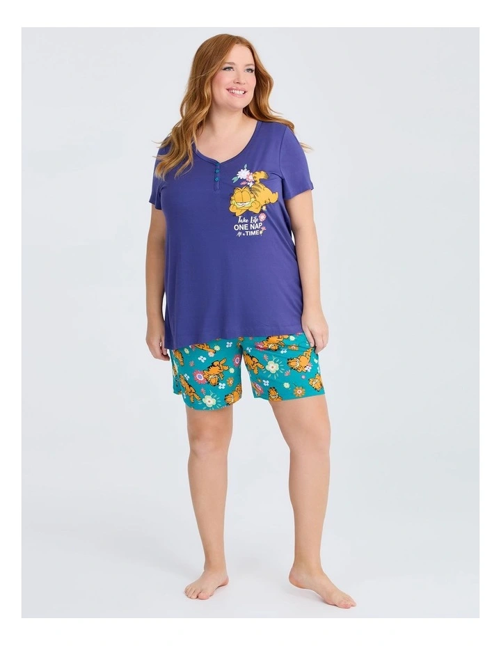 Garfield Nap Pyjama Top in Blue Iris image 3