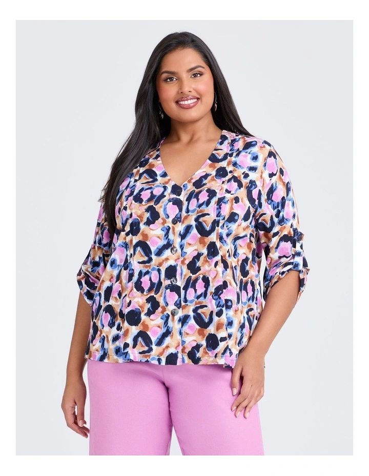 Chloe Pintuck Natural Shirt Print image 1