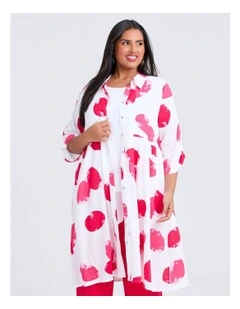 Linen Blend Spot Shirt in Print