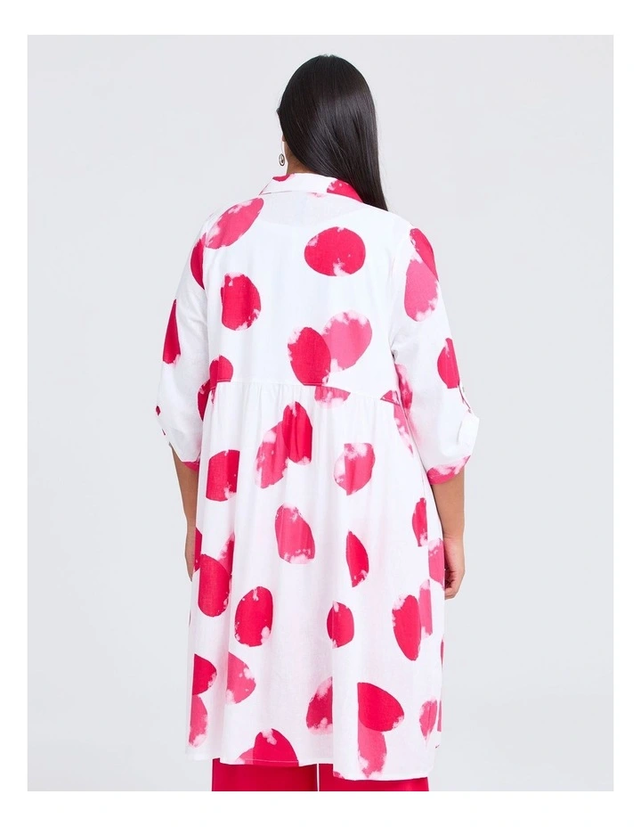 Linen Blend Spot Shirt in Print image 2