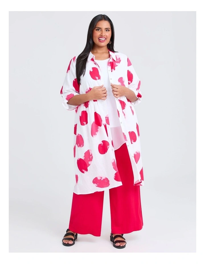 Linen Blend Spot Shirt in Print image 4