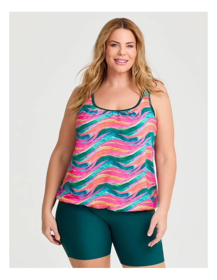 Waves Print Blouson Tankini Print image 1