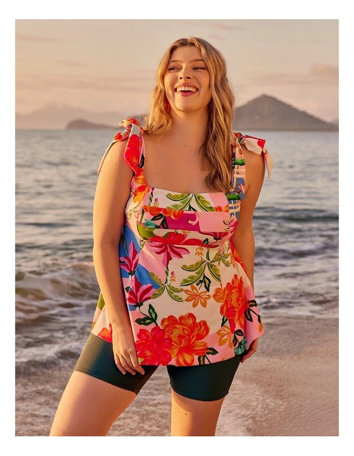 The Vacay A-line Tie Tankini Print image 6