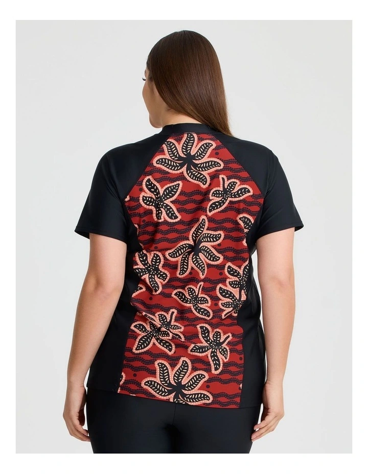Serengeti Spliced Rash Vest in Print/Black image 2