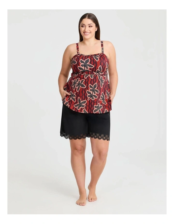 Laser Cut Scallop Boardshort in Black image 3