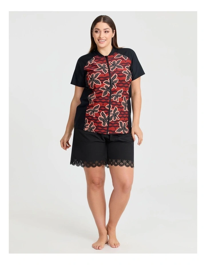 Laser Cut Scallop Boardshort in Black image 4