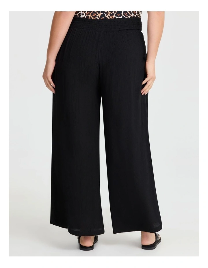 Natural Crinkle Pull On Pant Black image 2