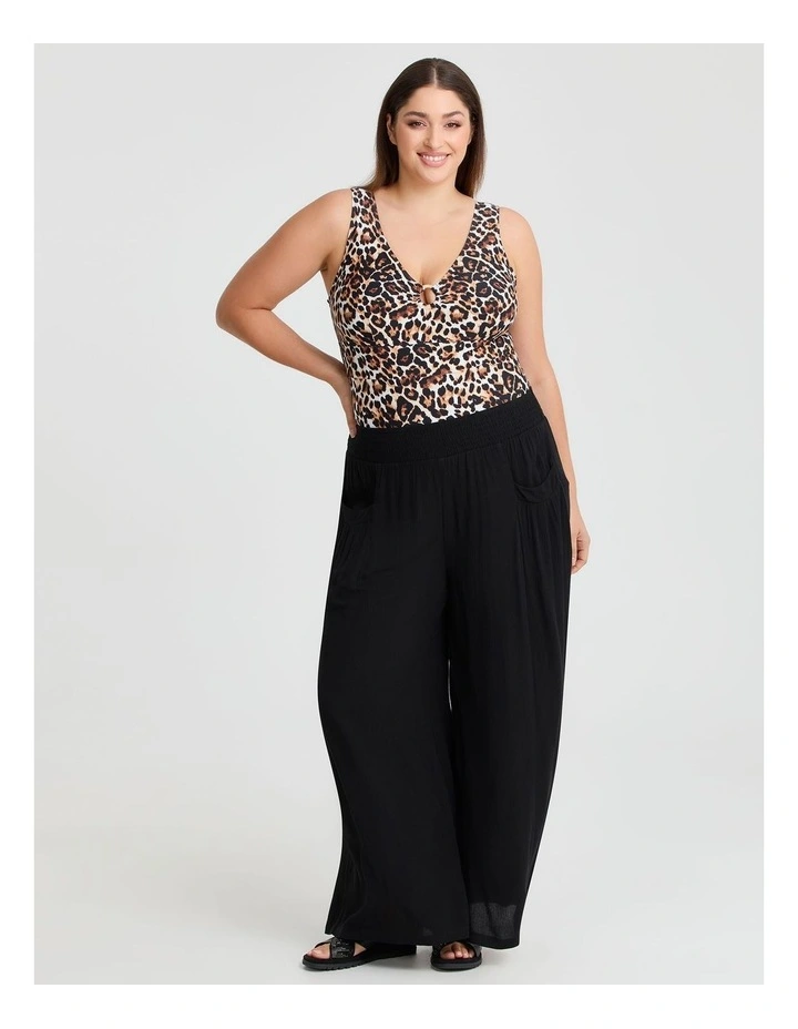 Natural Crinkle Pull On Pant Black image 3