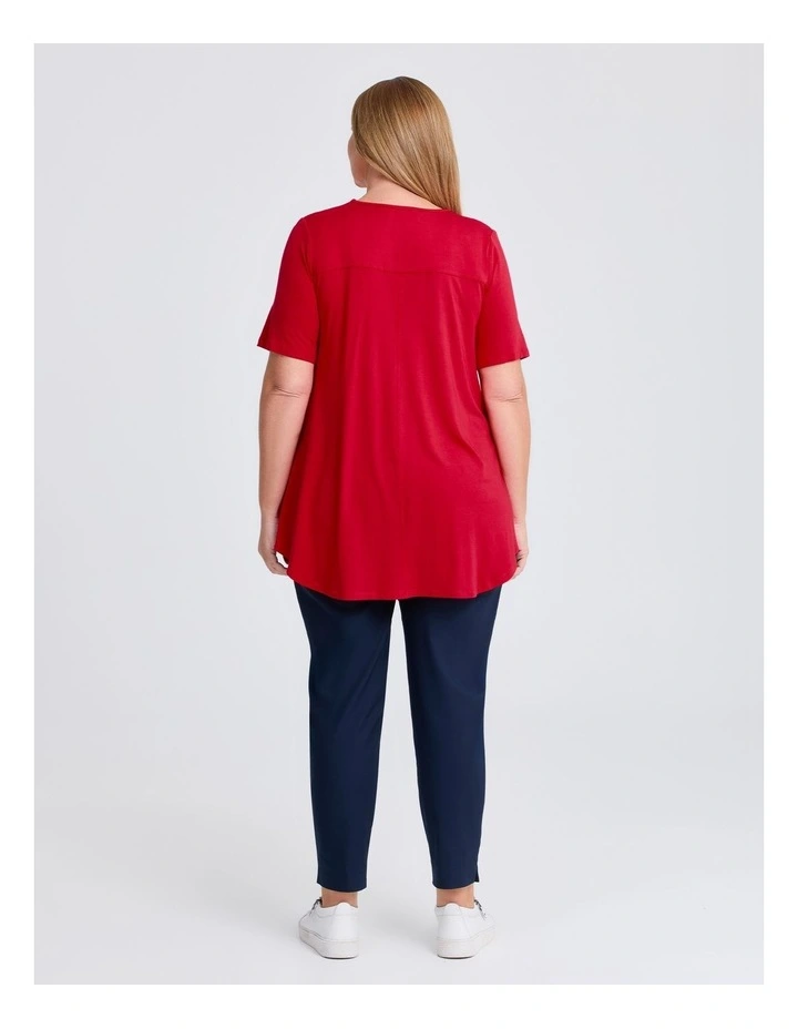 Bamboo Base V Neck Short Sleeve Top image 2