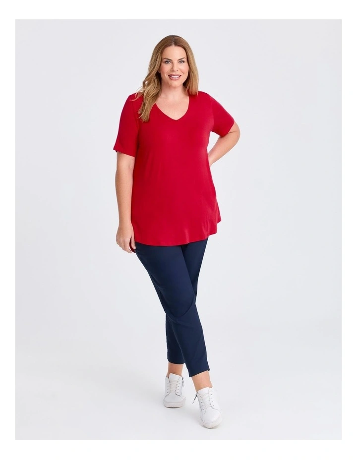 Bamboo Base V Neck Short Sleeve Top image 3