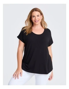 Natural Round Neck Everyday T-shirt in Black